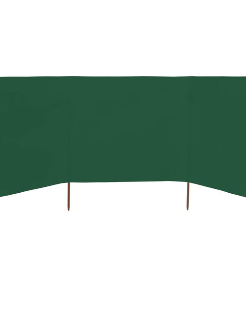 Загрузите изображение в средство просмотра галереи, Paravan anti-vânt cu 3 panouri, verde, 400x120 cm, textil
