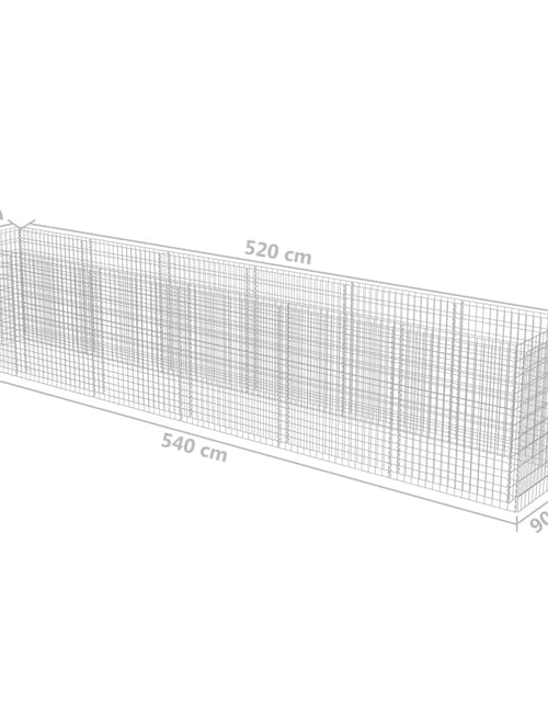 Încărcați imaginea în vizualizatorul Galerie, Strat înălțat gabion, 540 x 90 x 100 cm, oțel galvanizat
