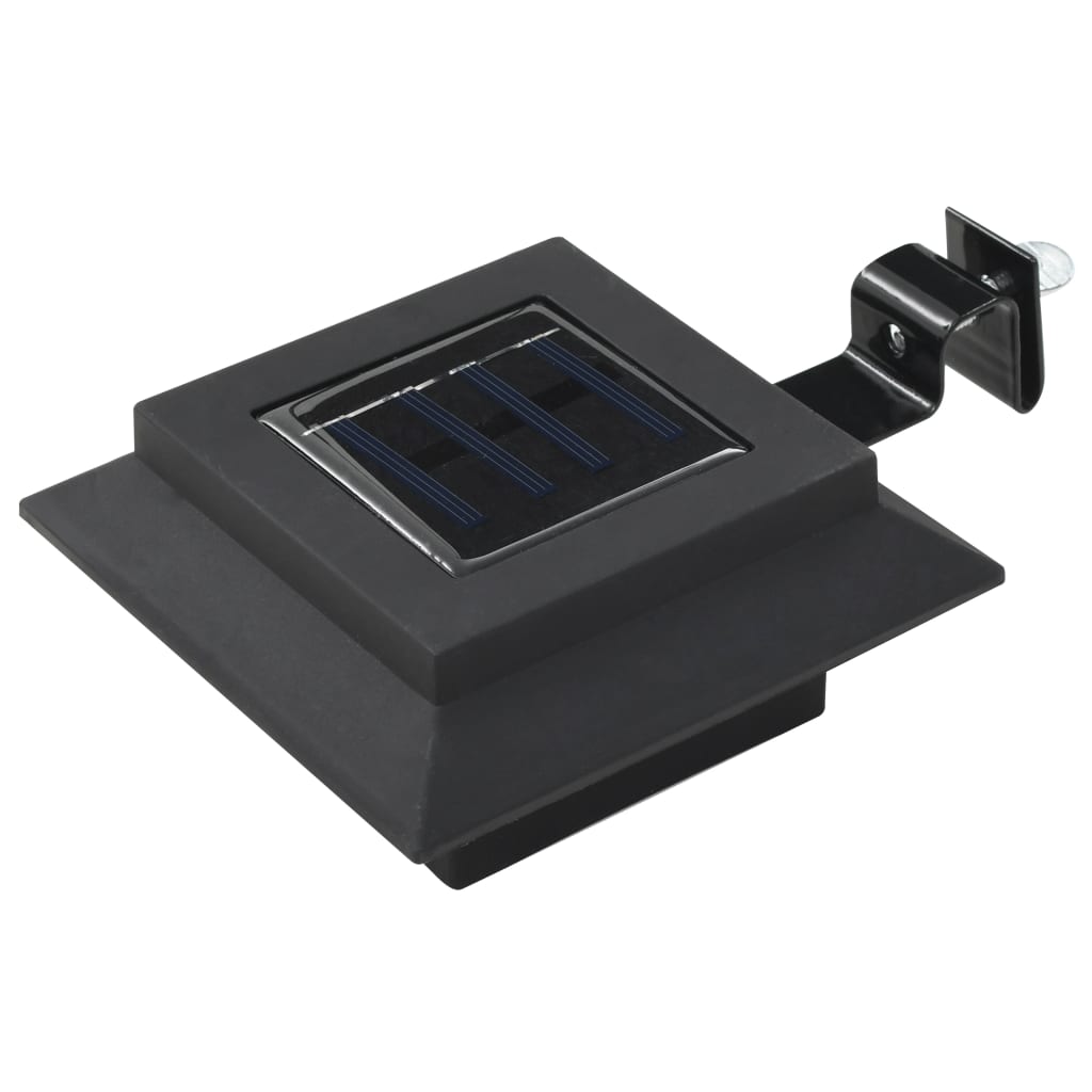 Lămpi solare de exterior cu LED, 6 buc, negru, 12 cm, pătrat