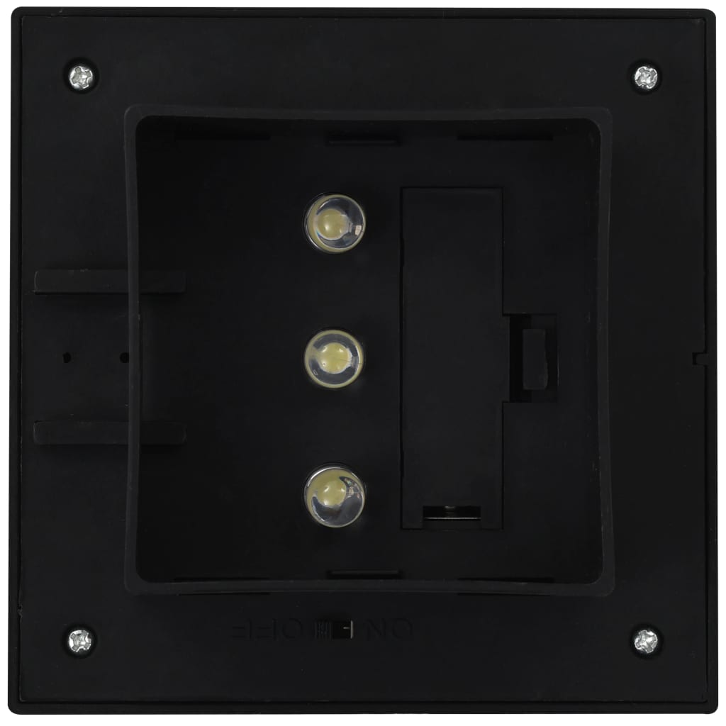 Lămpi solare de exterior cu LED, 6 buc, negru, 12 cm, pătrat