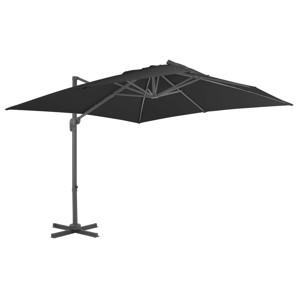 Umbrelă în consolă cu stâlp din aluminiu, 300x300 cm, antracit