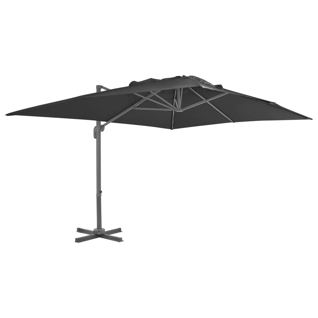 Umbrelă în consolă cu stâlp din aluminiu, 400x300 cm, antracit