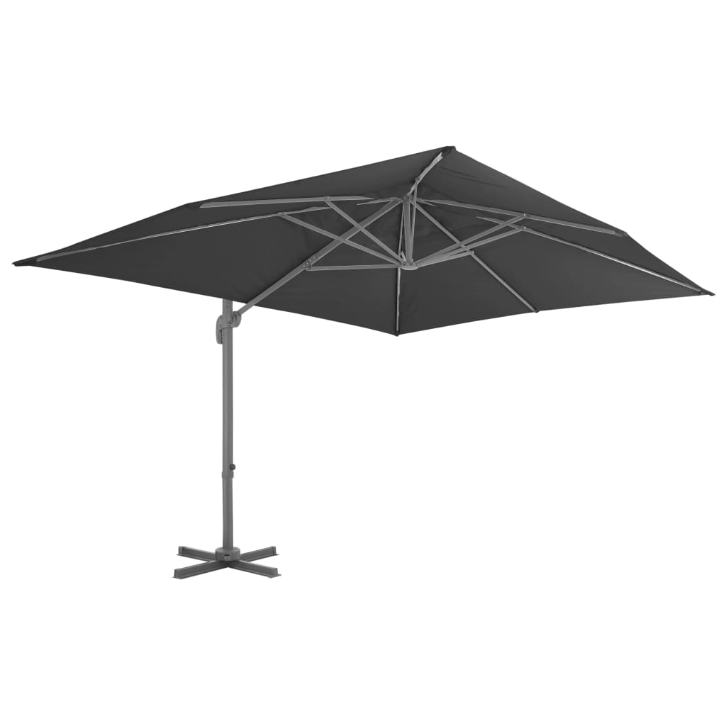 Umbrelă în consolă cu stâlp din aluminiu, 400x300 cm, antracit