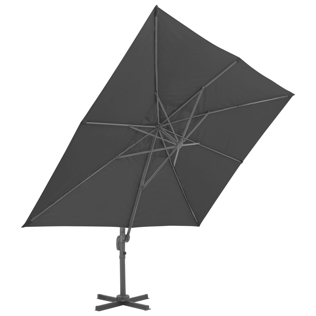 Umbrelă în consolă cu stâlp din aluminiu, 400x300 cm, antracit