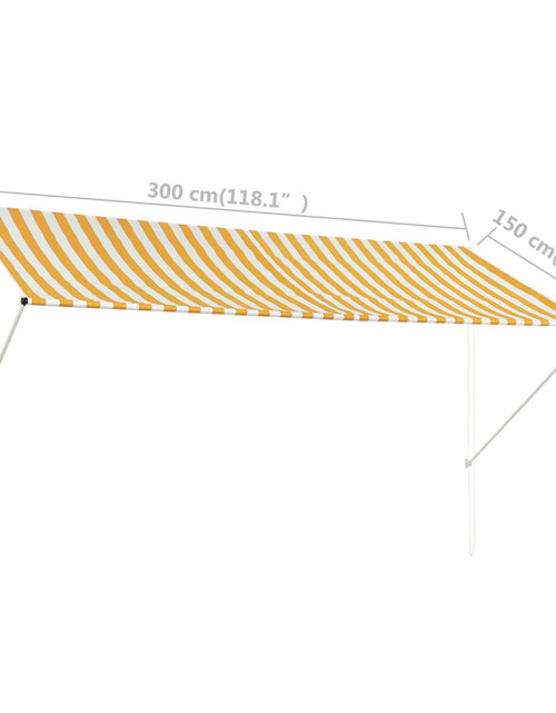 Încărcați imaginea în vizualizatorul Galerie, Copertină retractabilă, galben și alb, 300 x 150 cm
