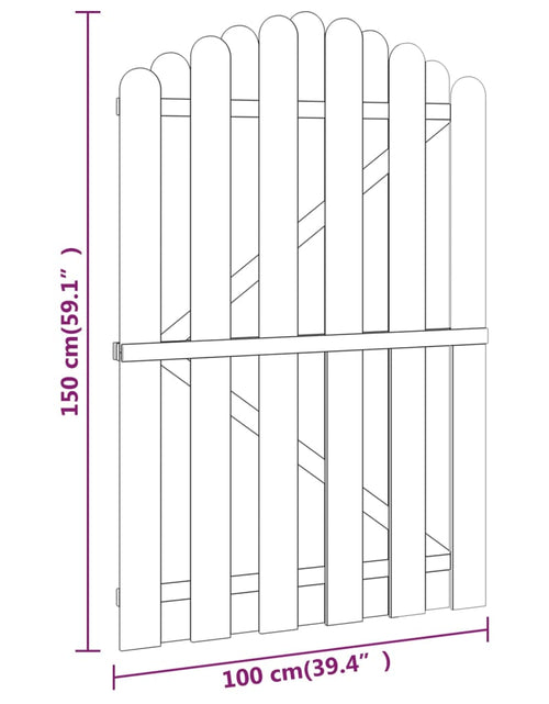 Загрузите изображение в средство просмотра галереи, Poartă de grădină, 100 x 150 cm, lemn de pin tratat
