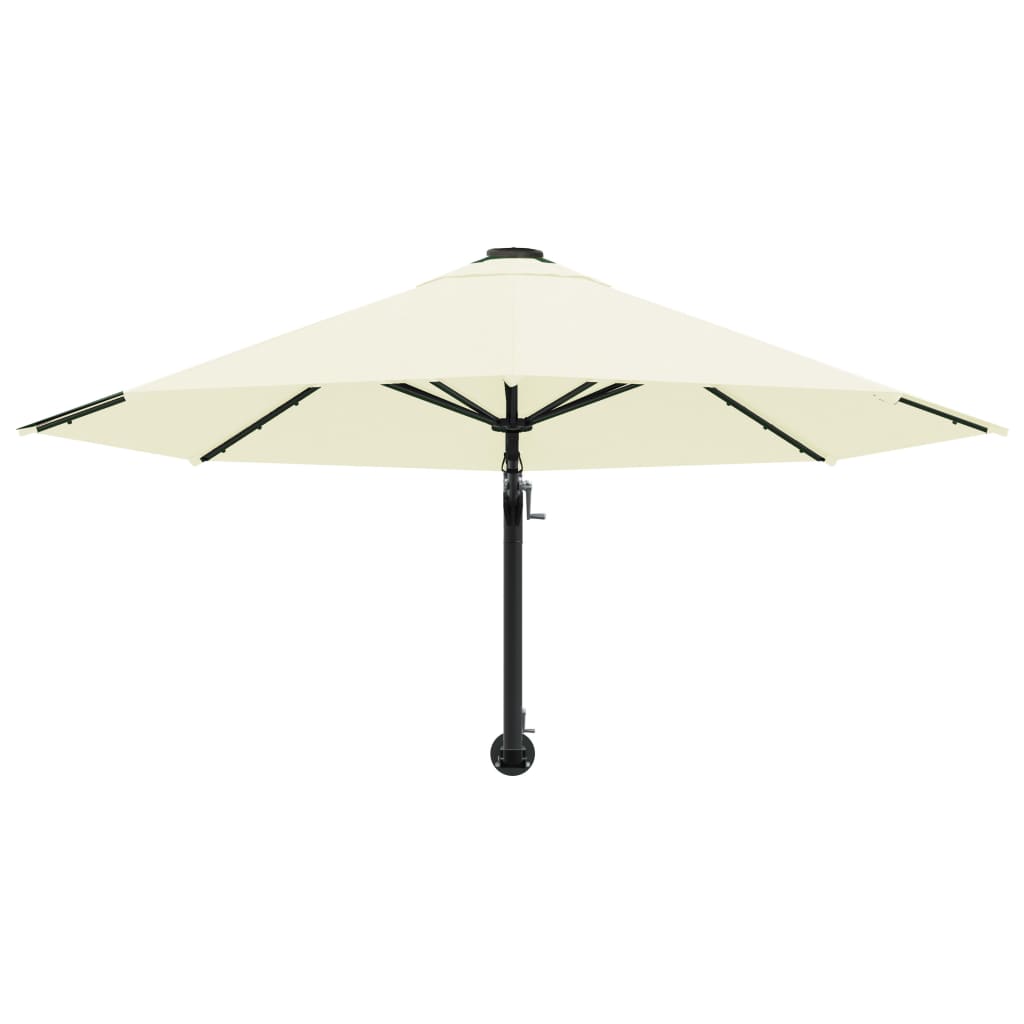 Umbrelă soare, montaj pe perete, stâlp metalic, 300 cm, nisipiu