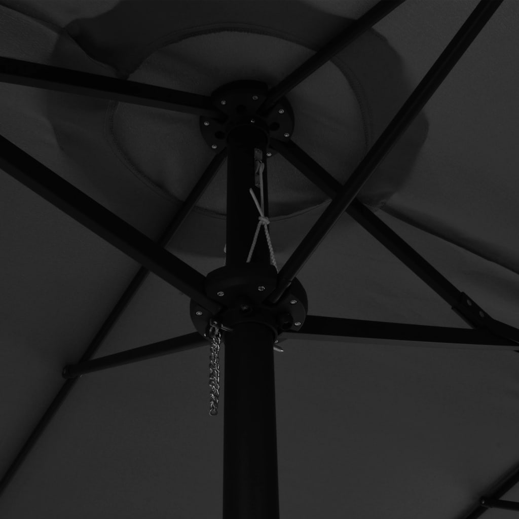 Umbrelă de soare cu stâlp aluminiu, antracit, 460 x 270 cm