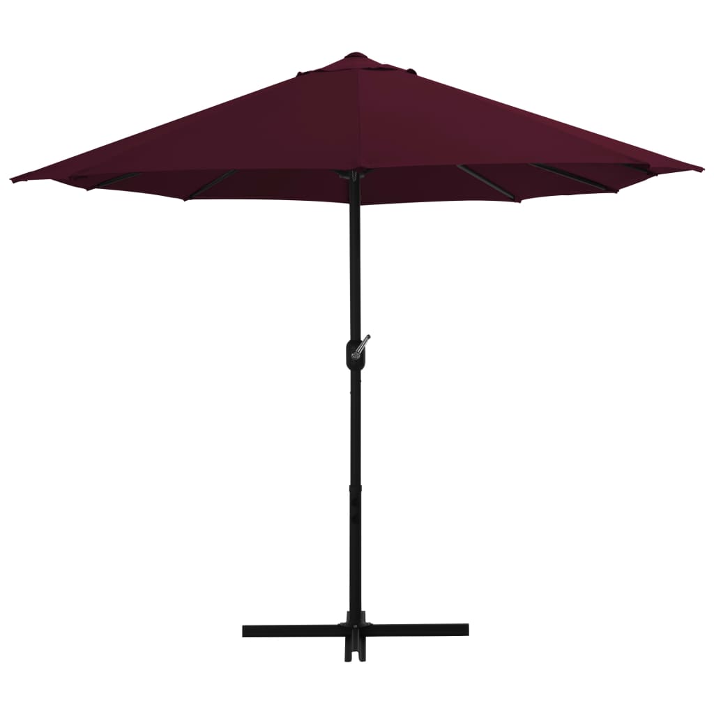 Umbrelă soare exterior, stâlp aluminiu, roșu bordo, 460x270 cm