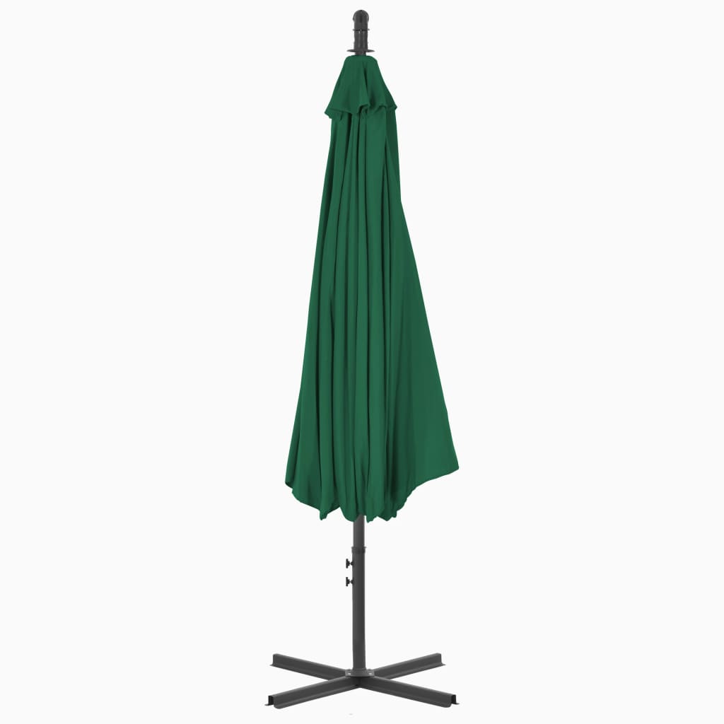 Umbrelă în consolă de grădină, stâlp din oțel, verde, 300 cm