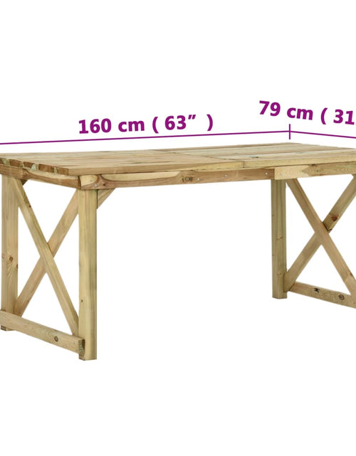 Încărcați imaginea în vizualizatorul Galerie, Masă de grădină, 160 x 79 x 75 cm, lemn

