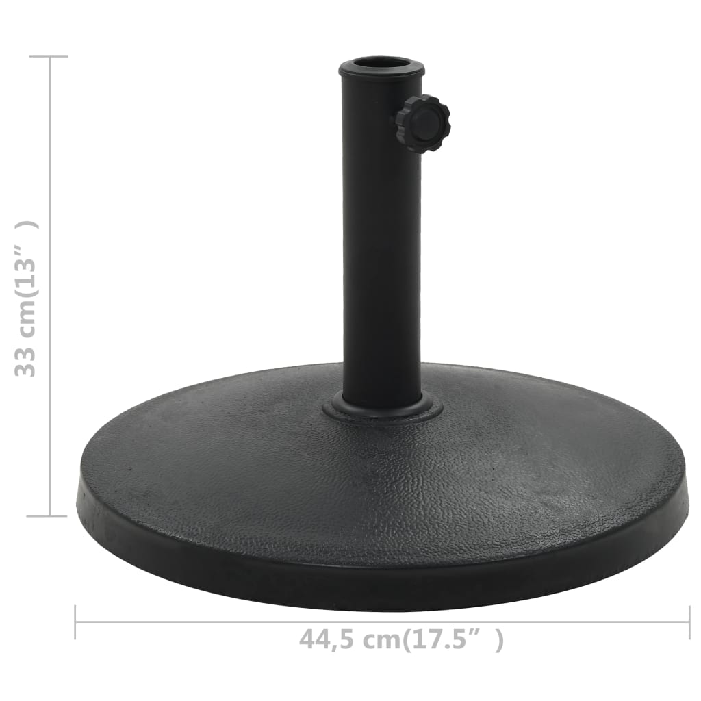Suport umbrelă de soare rotund, negru, 10 kg, polirășină