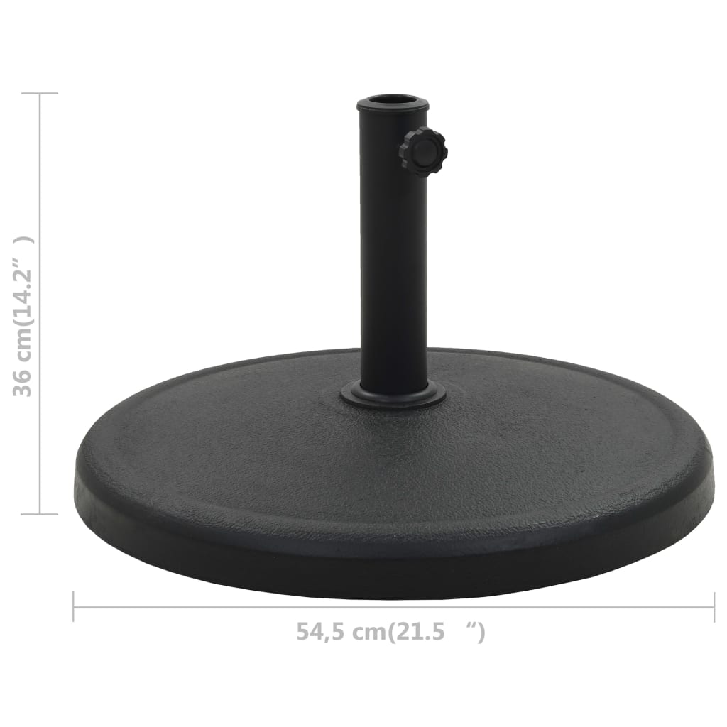 Suport umbrelă de soare, negru, 19 kg, polirășină, rotund