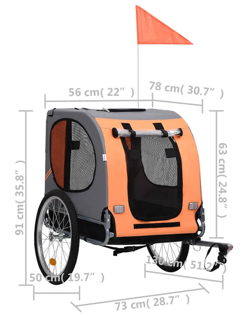 Загрузите изображение в средство просмотра галереи, Remorcă de bicicletă pentru animale companie, portocaliu și gri
