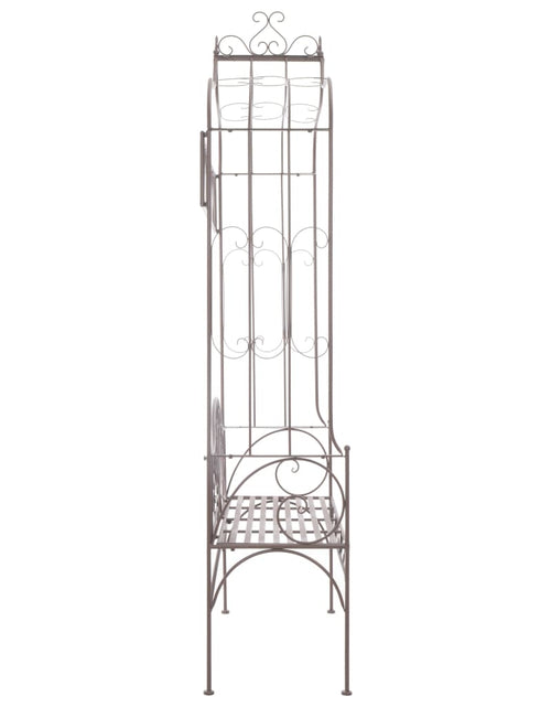 Загрузите изображение в средство просмотра галереи, Bancă de grădină, maro vintage, 122 cm, fier
