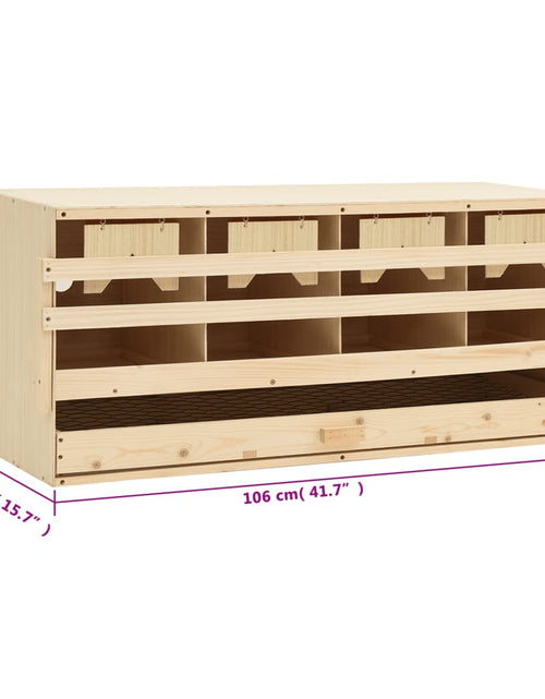 Загрузите изображение в средство просмотра галереи, Cuibar găini cu 4 compartimente, 106x40x45 cm, lemn masiv pin
