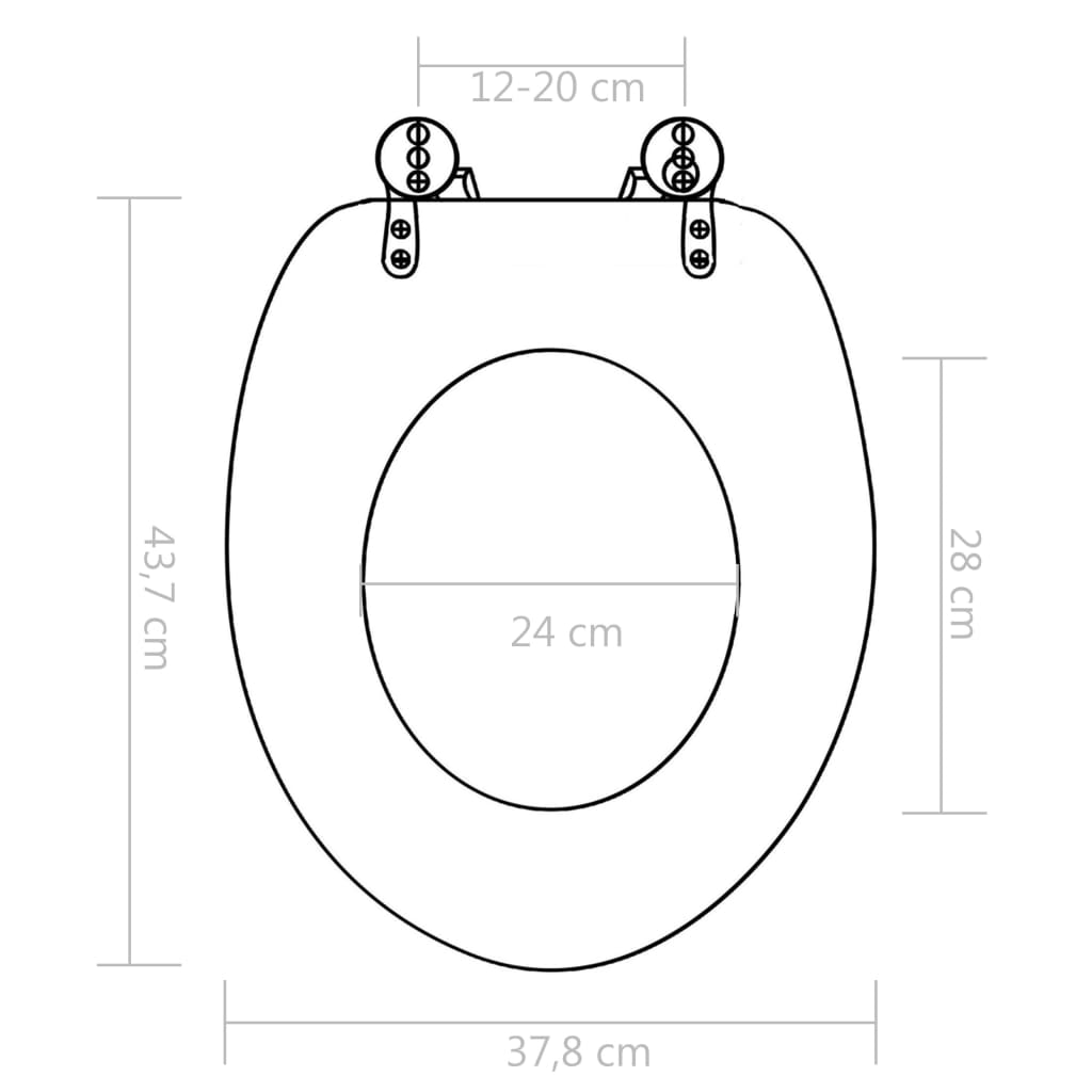 Capac WC cu închidere silențioasă, MDF, design scoici