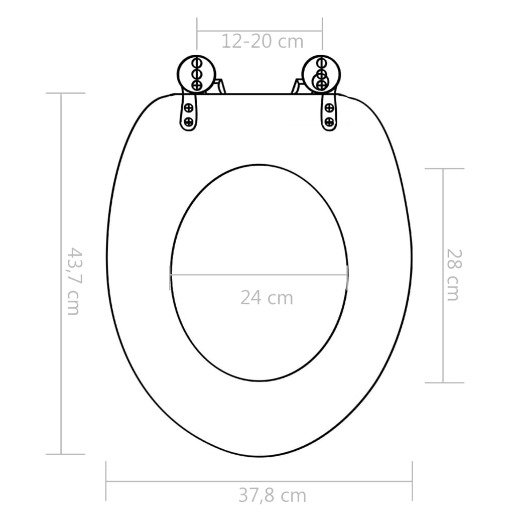 Capac WC, MDF, model scoică