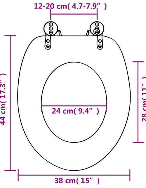 Încărcați imaginea în vizualizatorul Galerie, Capac WC cu închidere silențioasă, MDF, design pietre
