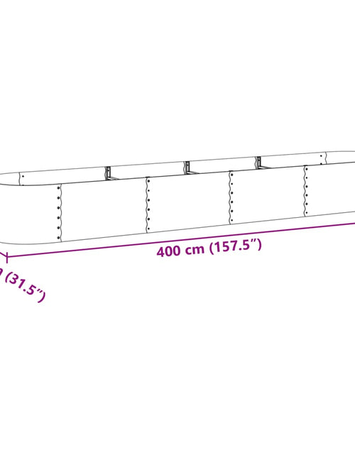 Încărcați imaginea în vizualizatorul Galerie, Strat înălțat de grădină argintiu 400x80x44 cm oțel galvanizat
