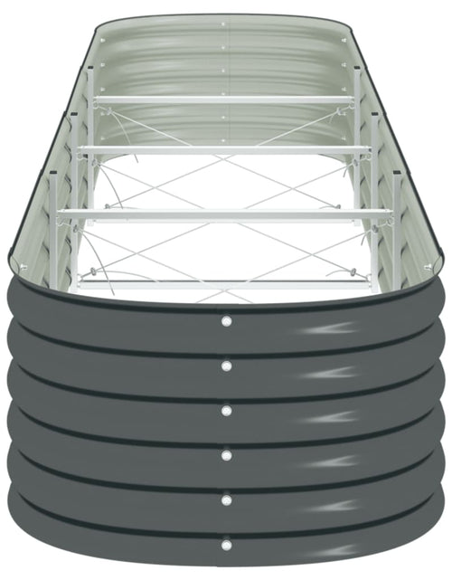 Загрузите изображение в средство просмотра галереи, Strat înălțat de grădină, gri, 400x80x44 cm, oțel galvanizat
