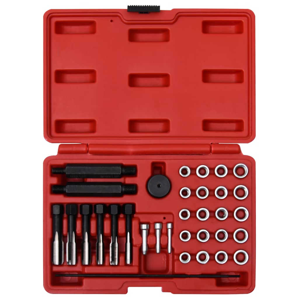 Set de scule reparare filete de bujii, 33 piese, M8 M10 M12