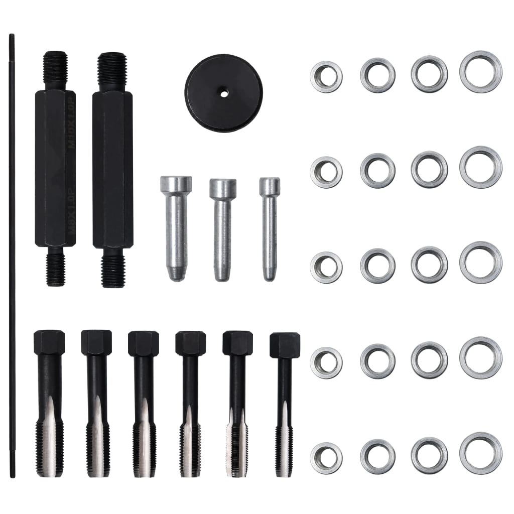 Set de scule reparare filete de bujii, 33 piese, M8 M10 M12