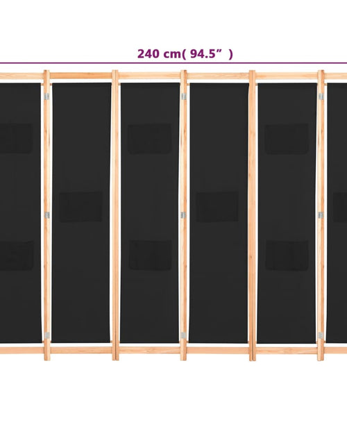 Загрузите изображение в средство просмотра галереи, Paravan de cameră cu 6 panouri, 240x170 x4 cm, material textil
