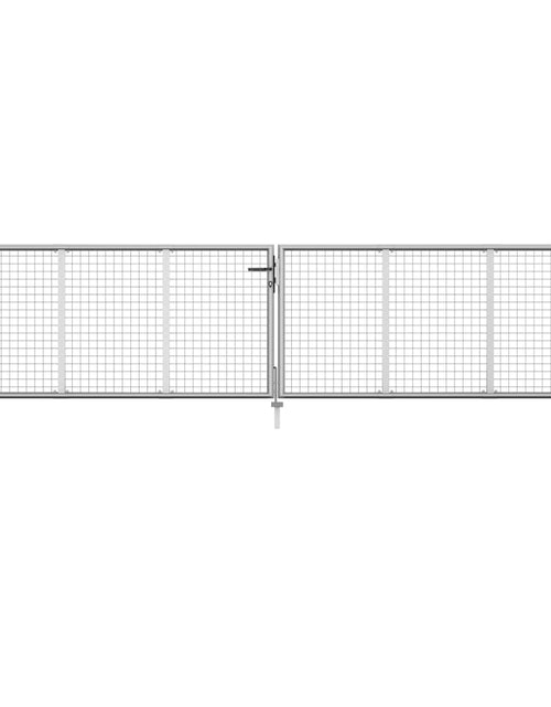 Загрузите изображение в средство просмотра галереи, Poartă de grădină, argintiu, 415 x 125 cm, oțel galvanizat
