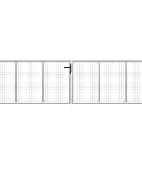 Загрузите изображение в средство просмотра галереи, Poartă de grădină, argintiu, 415 x 150 cm, oțel galvanizat
