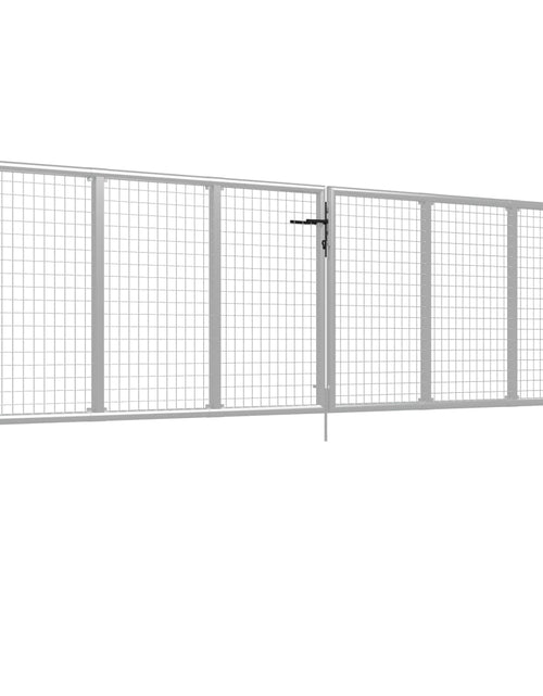 Загрузите изображение в средство просмотра галереи, Poartă de grădină, argintiu, 415 x 150 cm, oțel galvanizat
