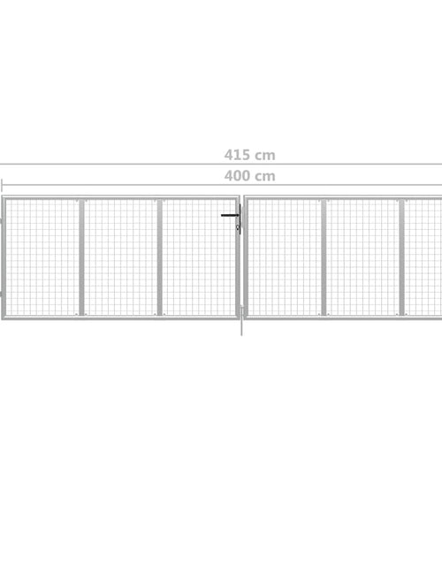 Загрузите изображение в средство просмотра галереи, Poartă de grădină, argintiu, 415 x 150 cm, oțel galvanizat
