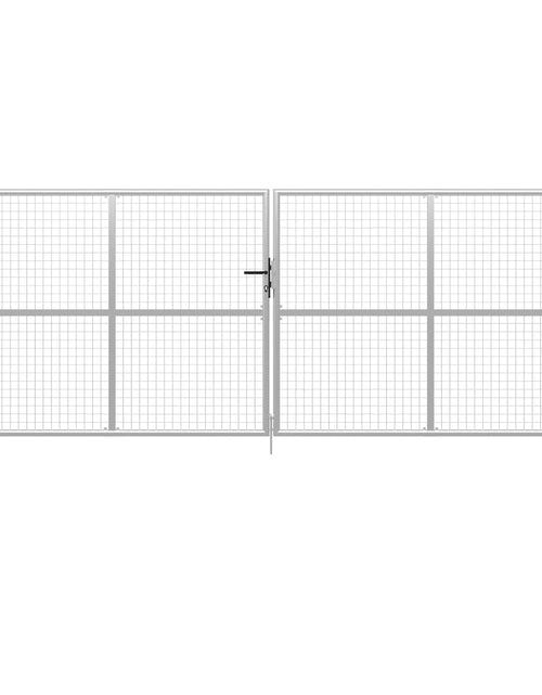 Загрузите изображение в средство просмотра галереи, Poartă de grădină, argintiu, 415 x 200 cm, oțel galvanizat
