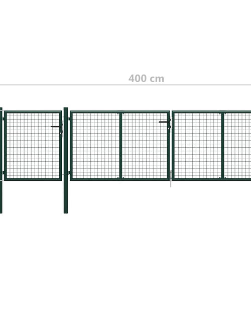 Încărcați imaginea în vizualizatorul Galerie, Poartă de grădină, verde, 400 x 75 cm, oțel
