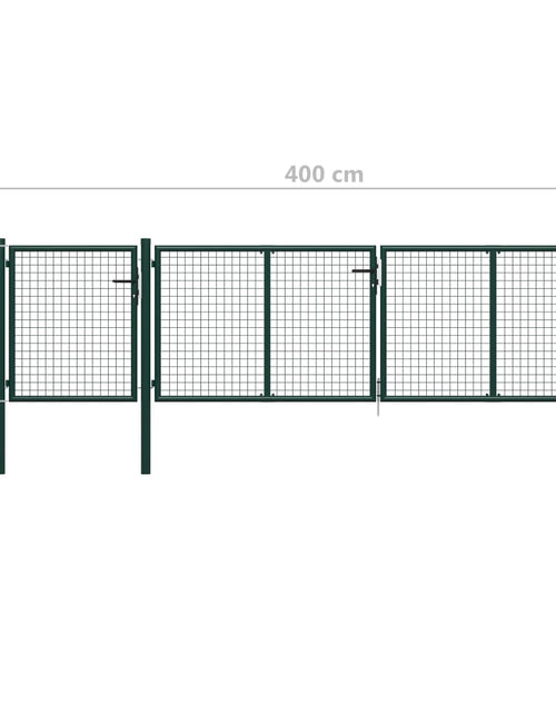 Încărcați imaginea în vizualizatorul Galerie, Poartă de grădină, verde, 400 x 100 cm, oțel
