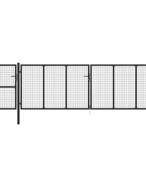 Загрузите изображение в средство просмотра галереи, Poartă de grădină, antracit, 500 x 125 cm, oțel
