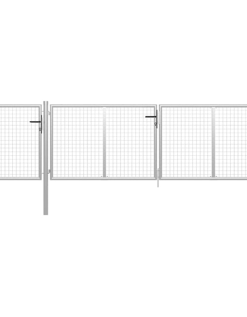 Загрузите изображение в средство просмотра галереи, Poartă de grădină, argintiu, 400 x 100 cm, oțel
