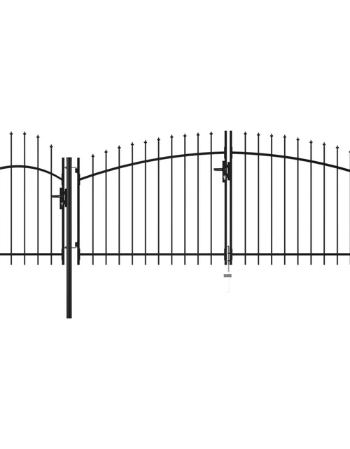 Загрузите изображение в средство просмотра галереи, Poartă de grădină, negru, 2 x 4 m, oțel
