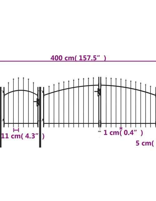 Încărcați imaginea în vizualizatorul Galerie, Poartă de grădină, negru, 2,25 x 4 m, oțel

