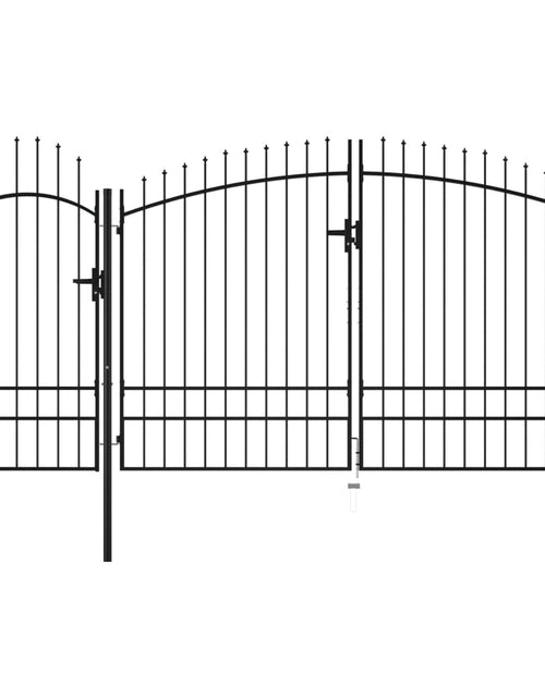 Загрузите изображение в средство просмотра галереи, Poartă de grădină, negru, 2,45 x 4 m, oțel
