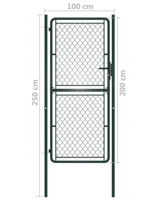 Încărcați imaginea în vizualizatorul Galerie, Poartă de grădină, verde, 100 x 200 cm, oțel
