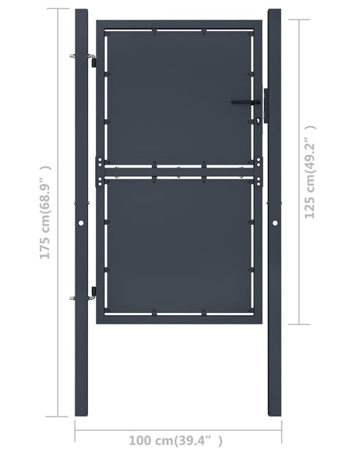Încărcați imaginea în vizualizatorul Galerie, Poartă de grădină, antracit, 100 x 125 cm, oțel
