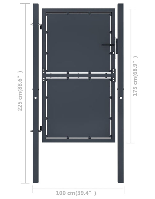 Загрузите изображение в средство просмотра галереи, Poartă de grădină, antracit, 100 x 175 cm, oțel
