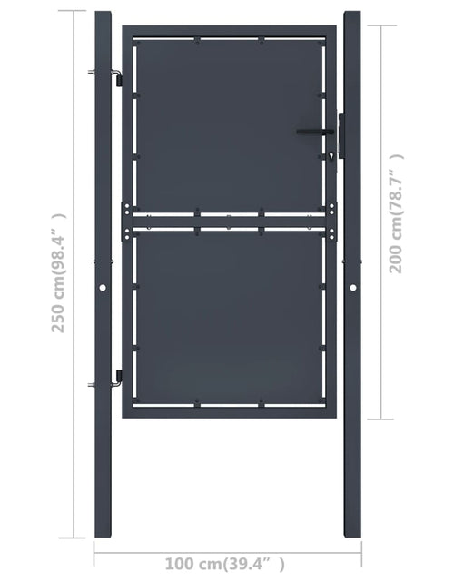 Загрузите изображение в средство просмотра галереи, Poartă de grădină, antracit, 100 x 200 cm, oțel
