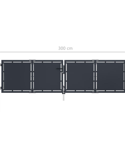 Încărcați imaginea în vizualizatorul Galerie, Poartă de grădină, antracit, 300 x 75 cm, oțel
