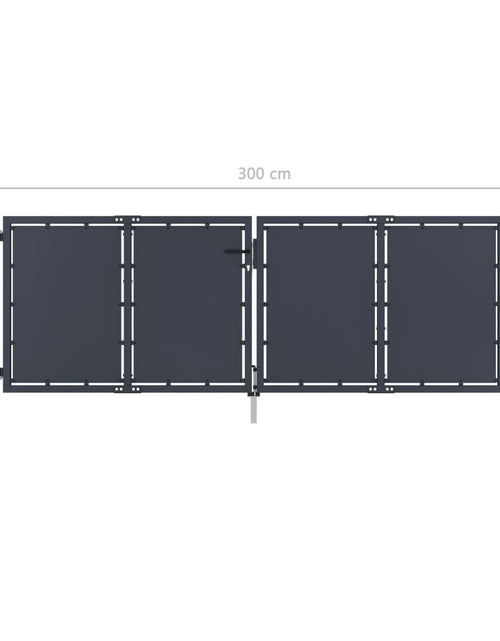 Încărcați imaginea în vizualizatorul Galerie, Poartă de grădină, antracit, 300 x 100 cm, oțel
