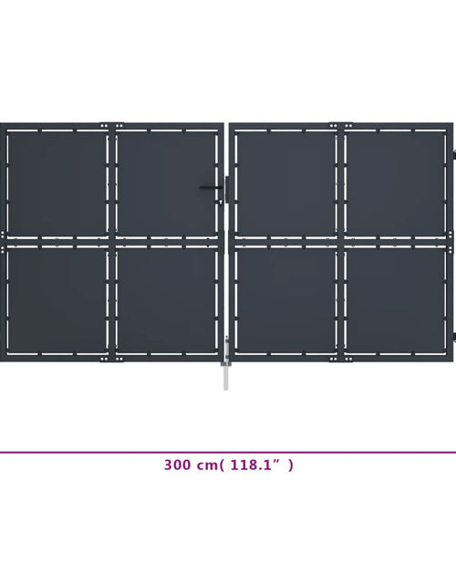 Încărcați imaginea în vizualizatorul Galerie, Poartă de grădină, antracit, 300 x 125 cm, oțel
