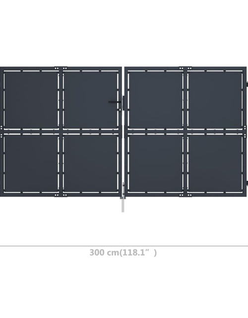 Загрузите изображение в средство просмотра галереи, Poartă de grădină, antracit, 300 x 200 cm, oțel
