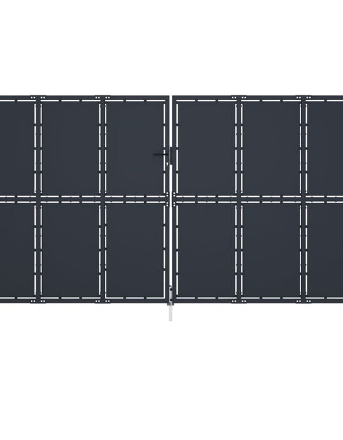 Загрузите изображение в средство просмотра галереи, Poartă de grădină, antracit, 400 x 175 cm, oțel
