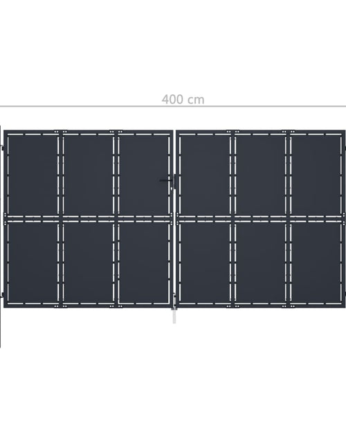 Încărcați imaginea în vizualizatorul Galerie, Poartă de grădină, antracit, 400 x 200 cm, oțel
